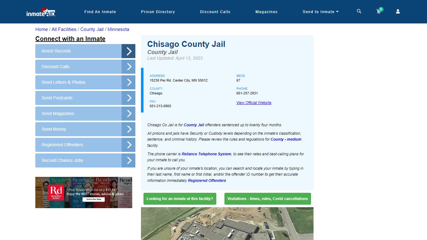 Chisago County Jail - Inmate Locator - Center City, MN